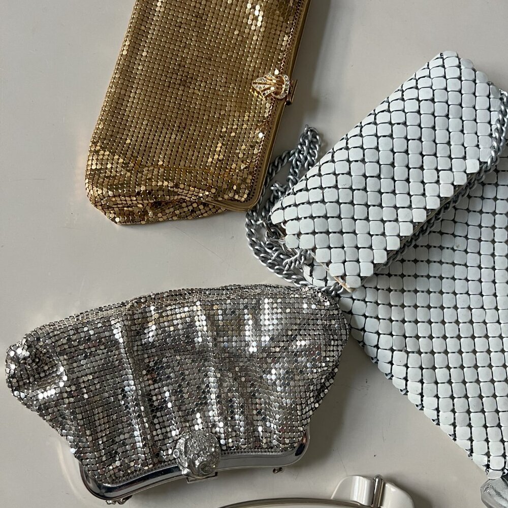 Whiting And Davis Co. Silver Beaded Jeweled Small… - image 8